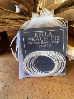 New Bella Stainless Steel Spring Bracelet Set in Silver - Set of 20